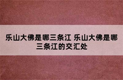 乐山大佛是哪三条江 乐山大佛是哪三条江的交汇处